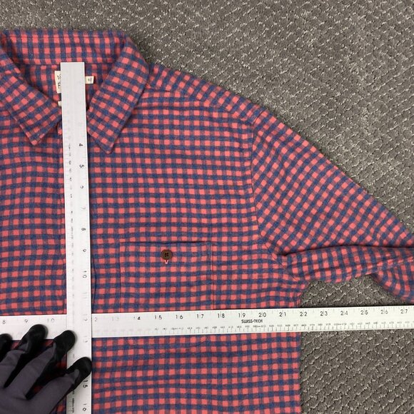 NWOT Faherty Flannel Shirt Men's Medium Red Blue Stretch Organic Cotton Seaview - Picture 9 of 14